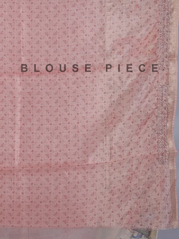 Onion pink semi cotton saree for festival wear