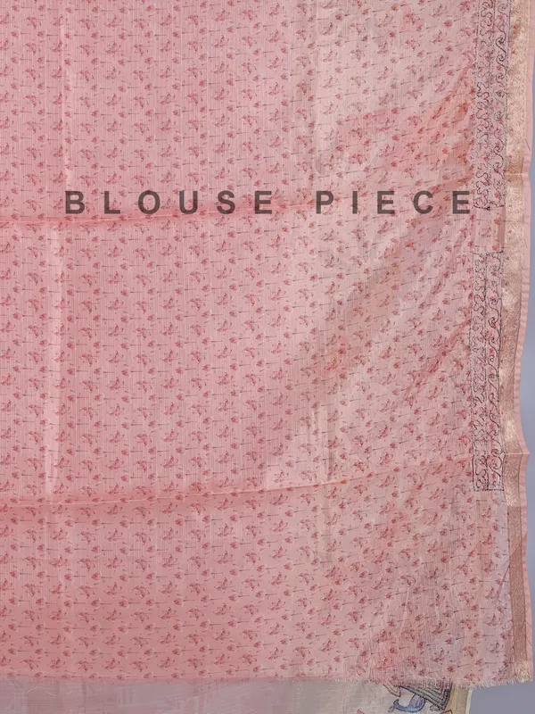 Onion pink semi cotton saree for festival wear