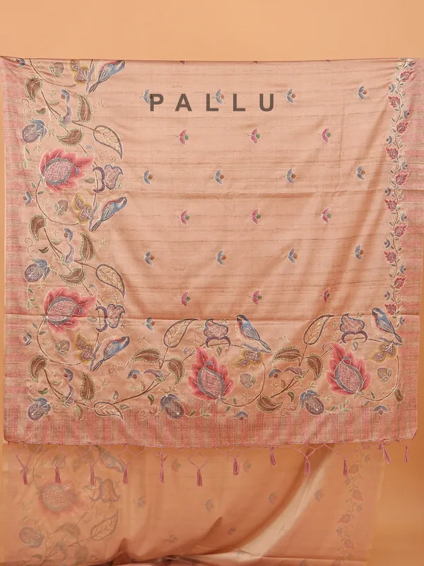 Onion pink semi cotton silk saree for women