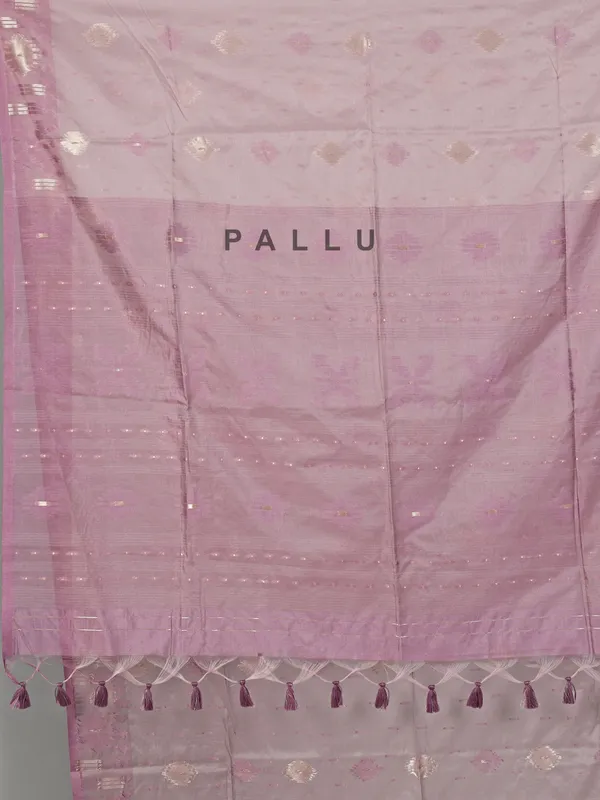 Onion pink semi cotton silk saree for women festive wear