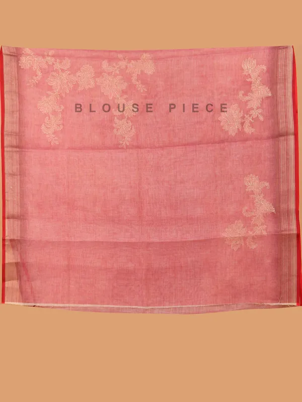 Onion pink semin linen saree for women