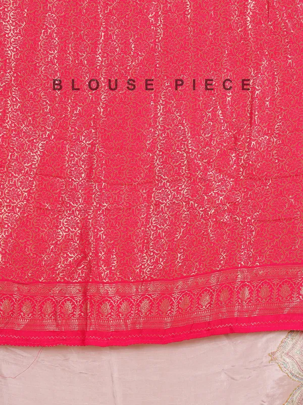 Onion pink silk saree with motif weaving