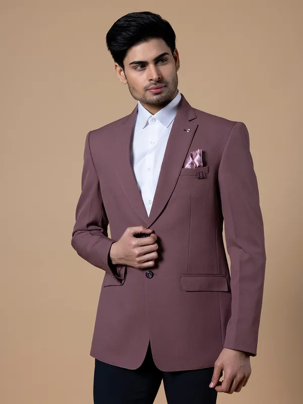 Onion pink terry rayon men blazer