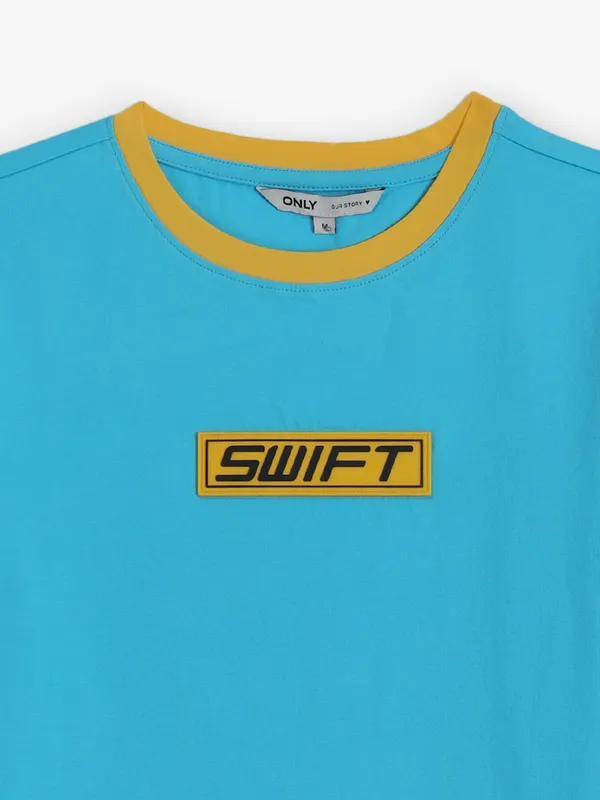 ONLY aqua cotton t-shirt for women