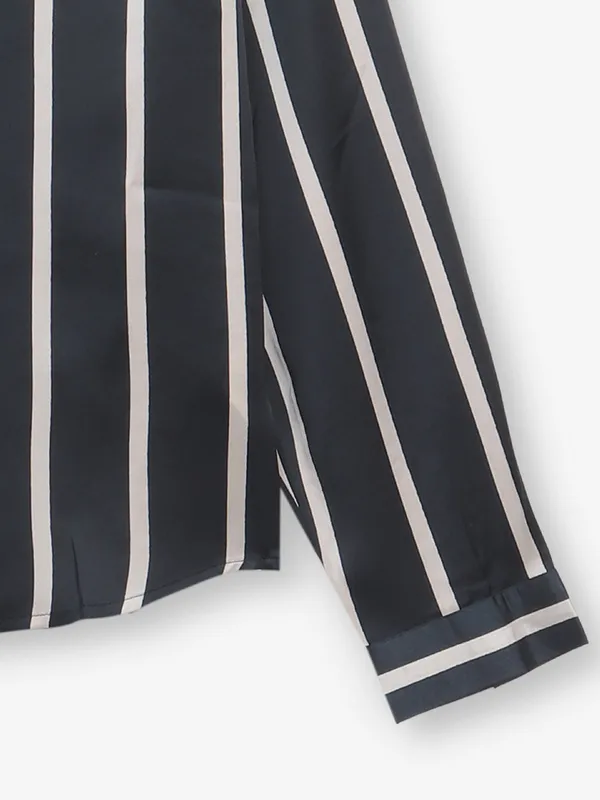 ONLY black stripe linen shirt