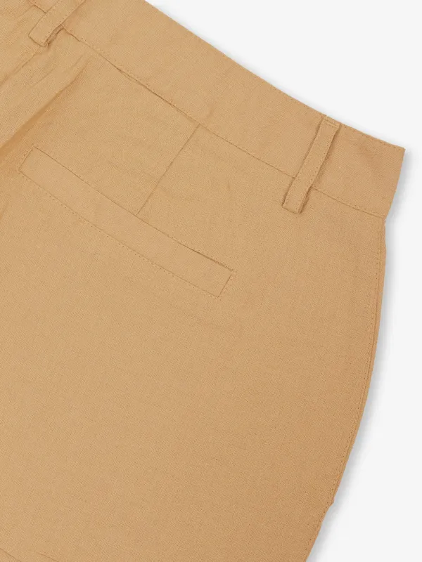 ONLY dark beige solid cotton trouser