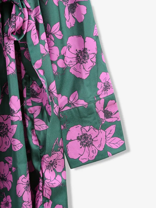 ONLY dark green floral printed dress