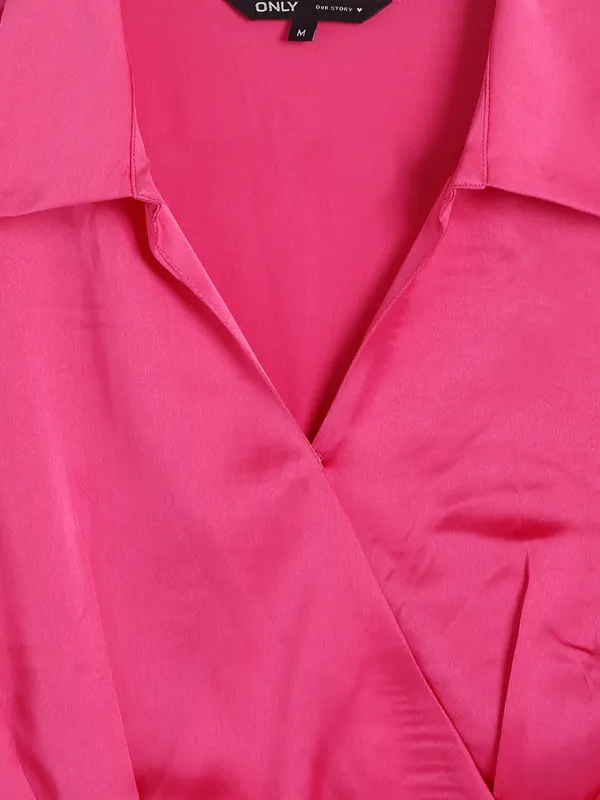 ONLY dark pink satin dress