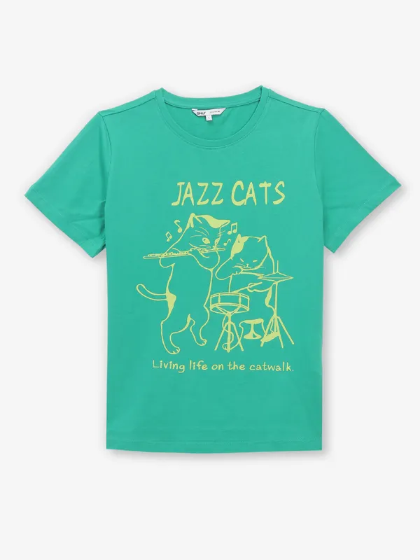 ONLY green printed cotton t-shirt