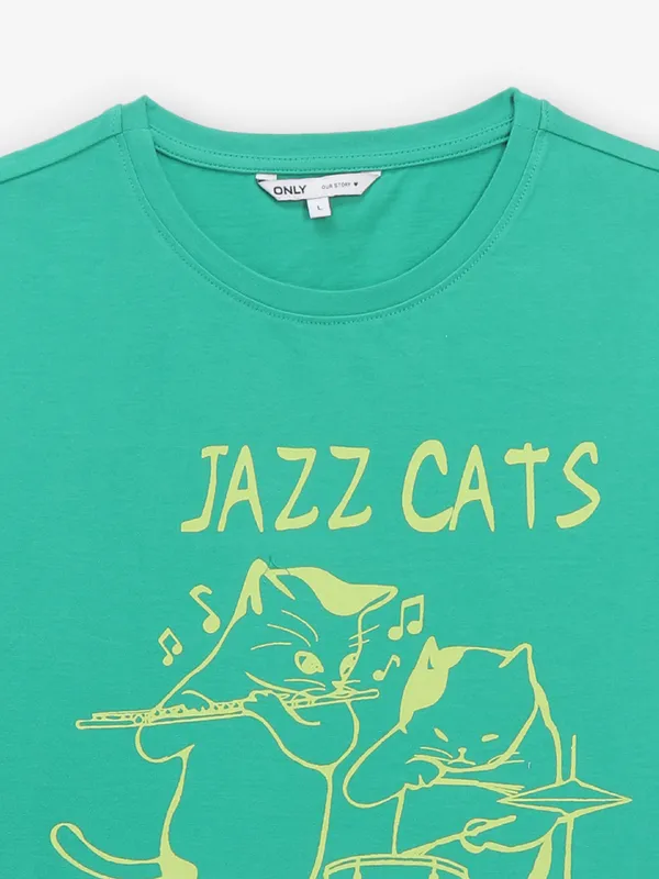 ONLY green printed cotton t-shirt