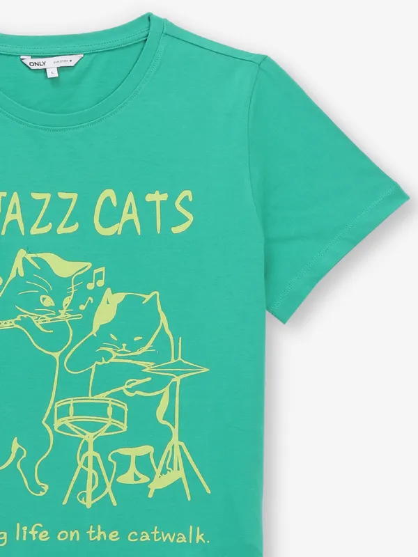 ONLY green printed cotton t-shirt