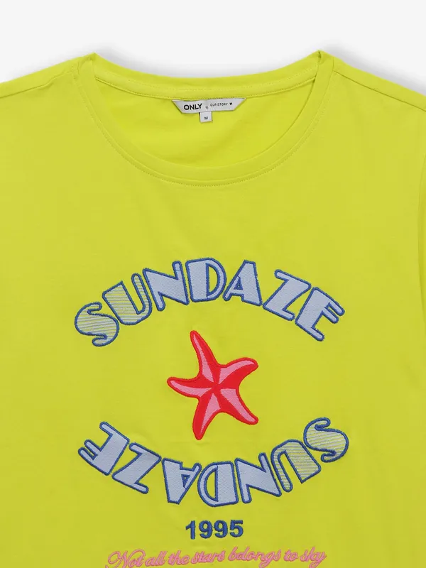 ONLY lemon green cotton t-shirt