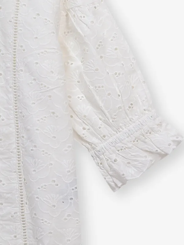 ONLY off-white cotton crop shirt