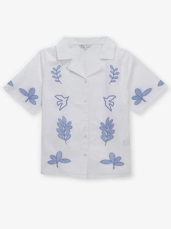 ONLY off-white cotton shirt for women
