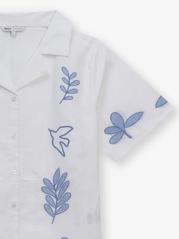 ONLY off-white cotton shirt for women