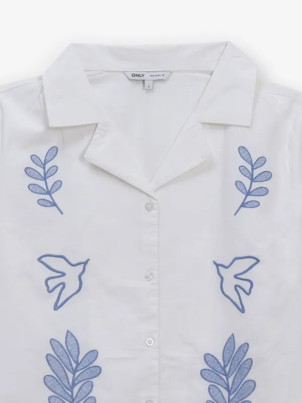 ONLY off-white cotton shirt for women