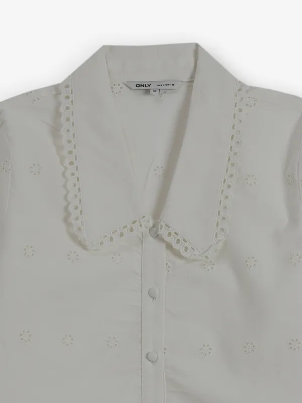 ONLY off-white cotton top for women