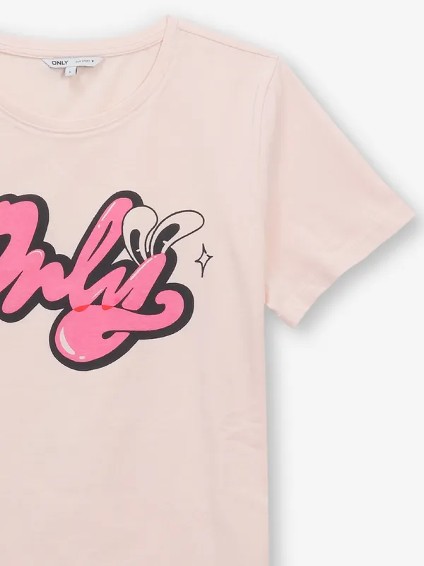 ONLY peach brand name cotton t-shirt