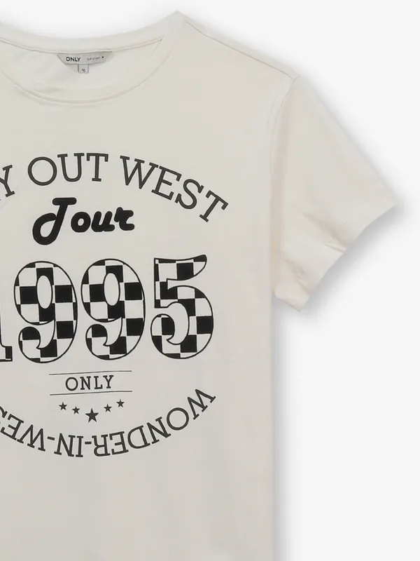 ONLY printed cotto t-shirt in off-white