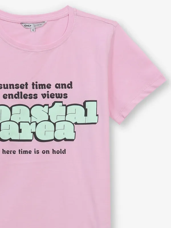 ONLY printed cotton pink t-shirt