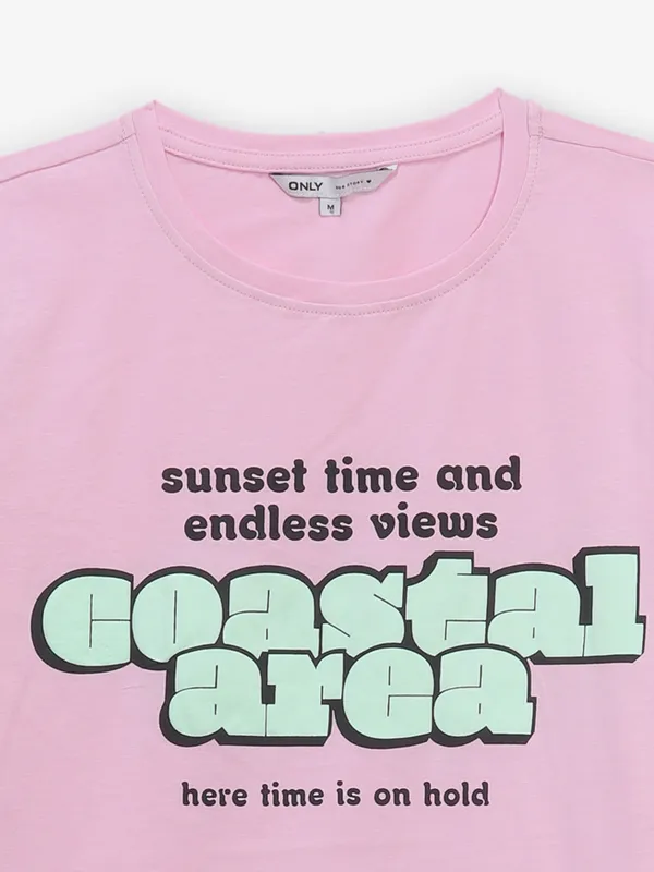 ONLY printed cotton pink t-shirt