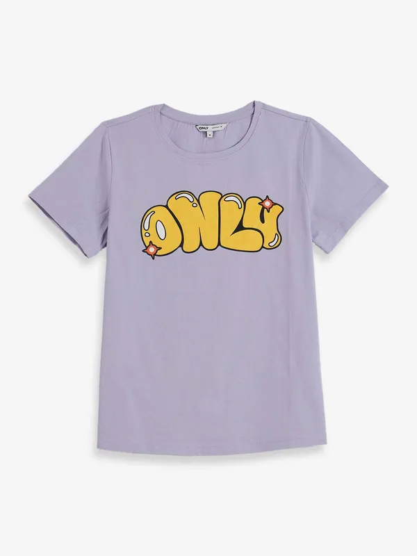 ONLY printed light purple cotton t-shirt