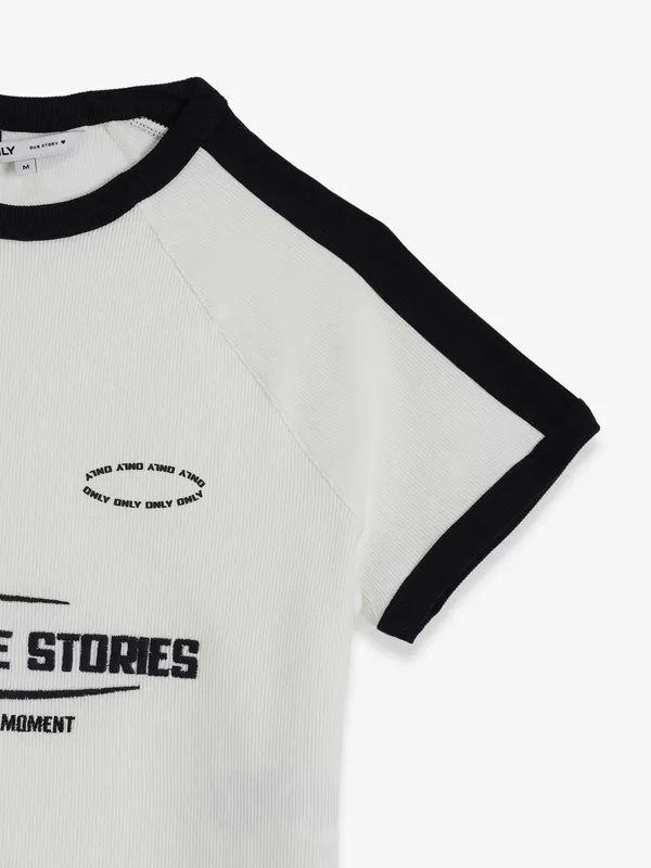 ONLY printed white t-shirt for women