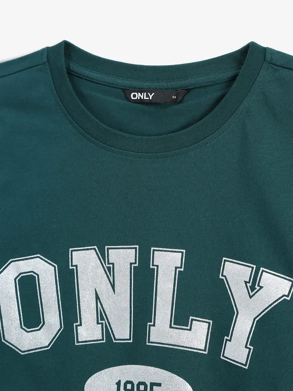 ONLY teal green printed t-shirt