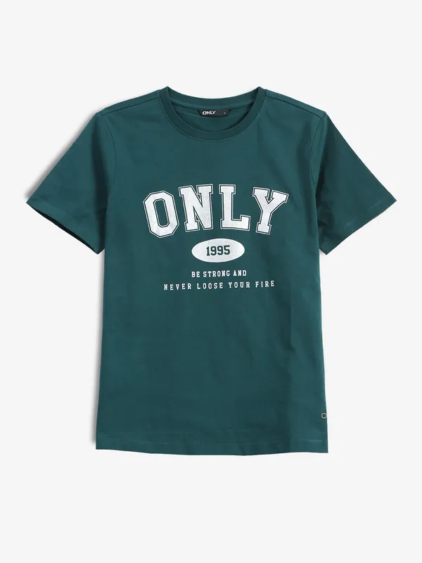 ONLY teal green printed t-shirt