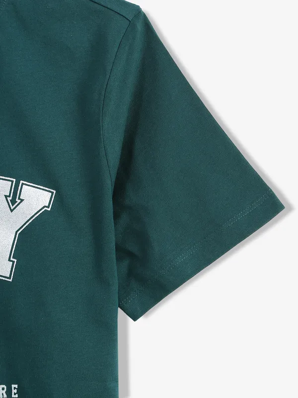 ONLY teal green printed t-shirt