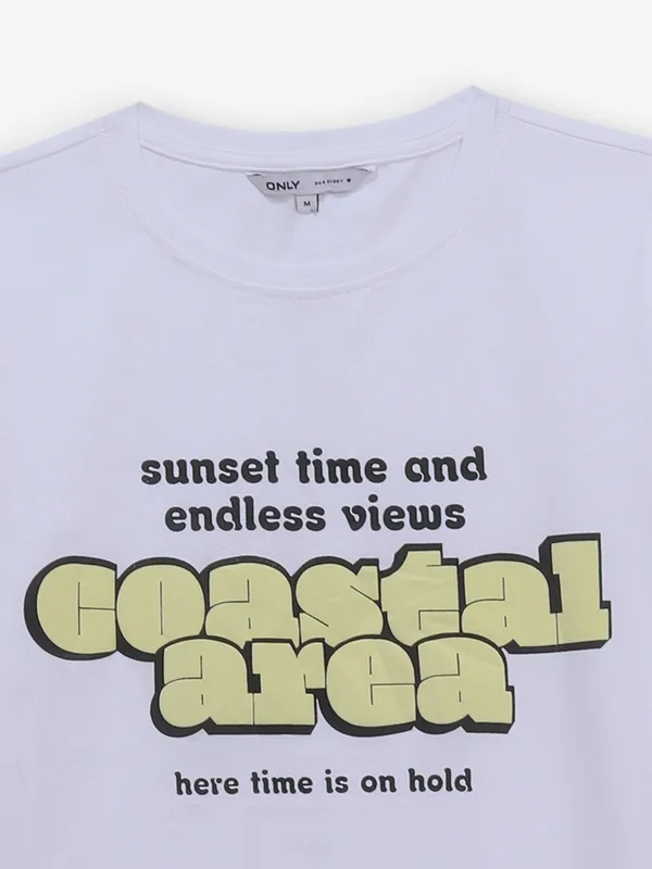 ONLY white cotton t-shirt in printed