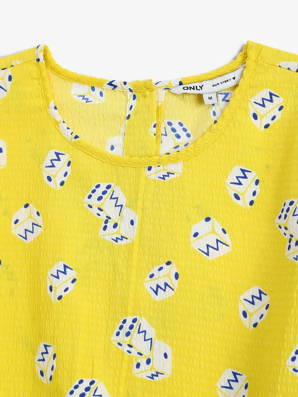 ONLY yellow printed casual top