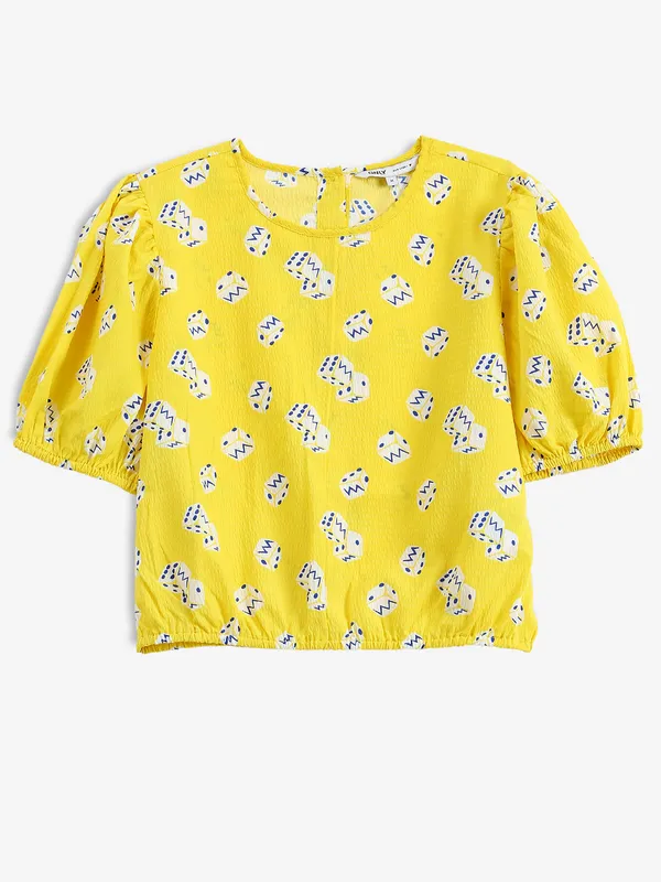 ONLY yellow printed casual top