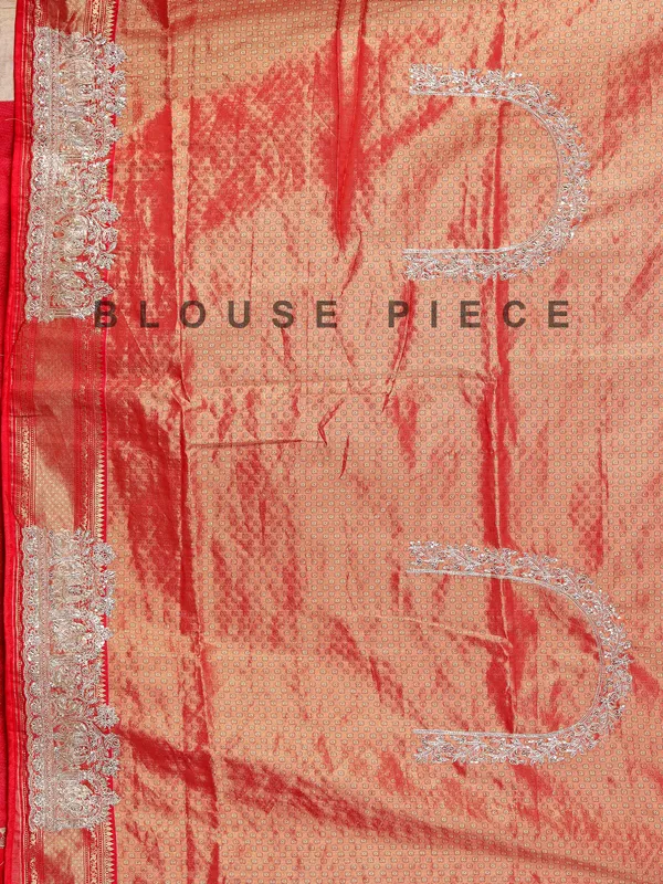 Orange kanjivaram silk wedding wear saree