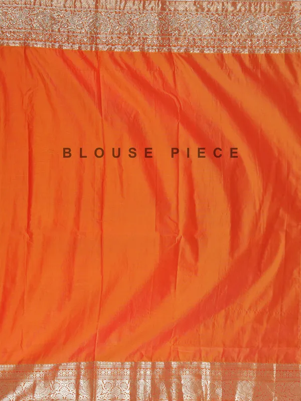 Orange kanjivaram silk with heritage detailing
