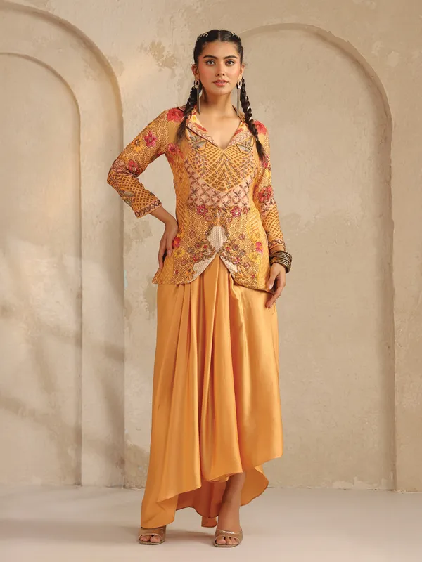 Orange party wear designer suit salwar for women
