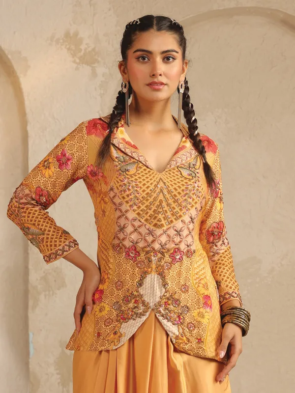 Orange party wear designer suit salwar for women
