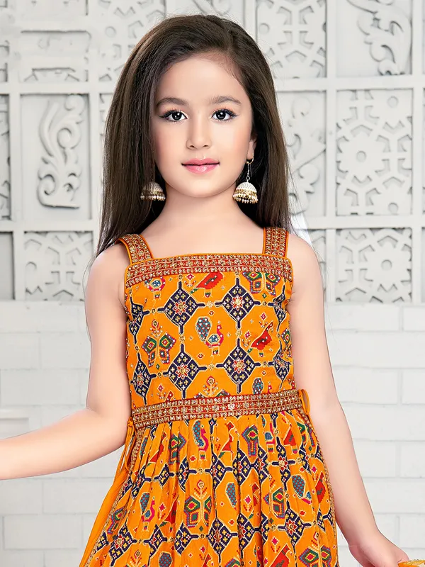 Orange patola printed georgette palazzo set