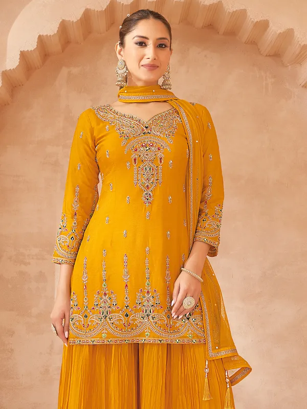 Orange silk palazzo suit for festival