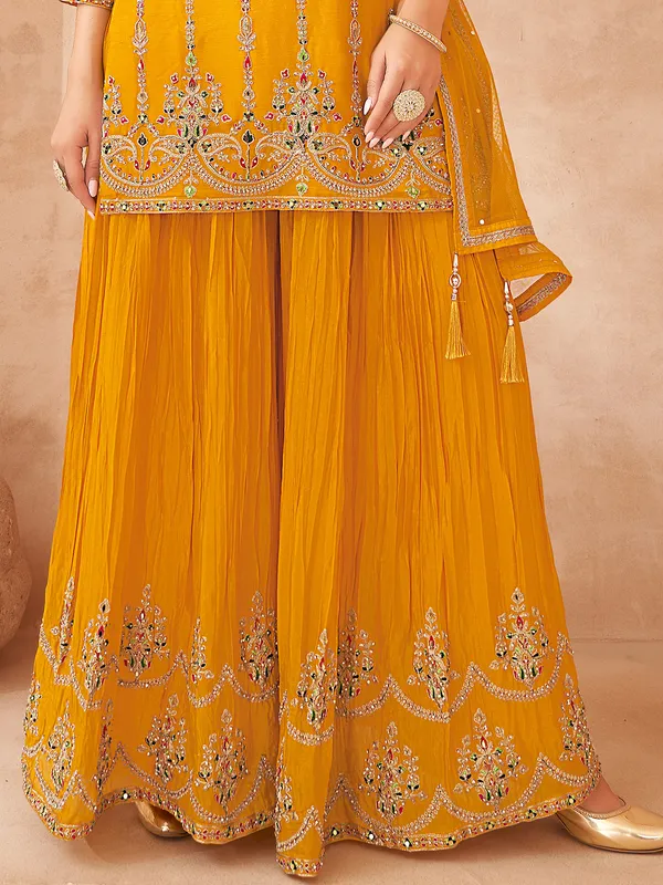 Orange silk palazzo suit for festival