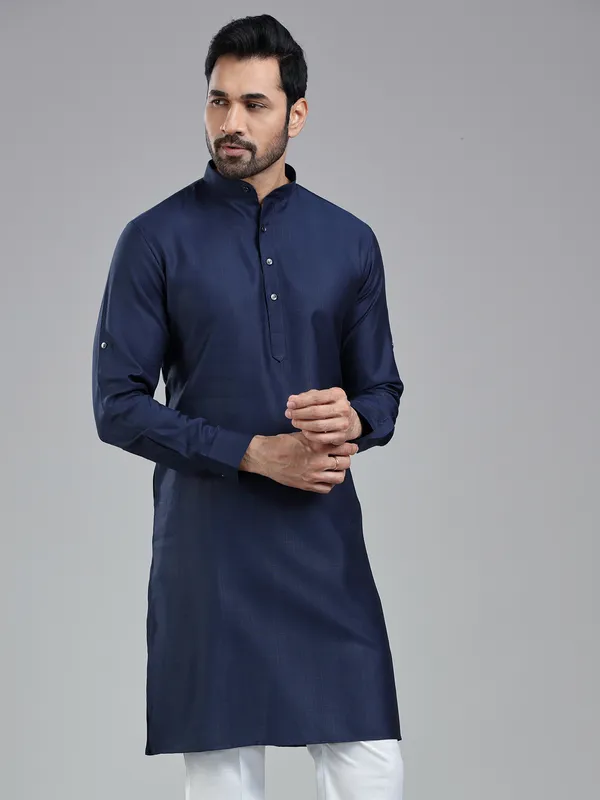 Oxford navy festival kurta for men