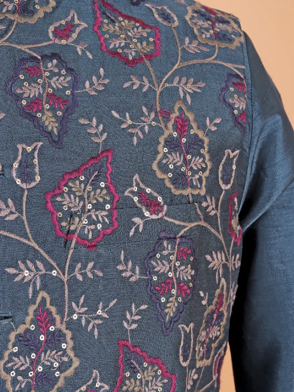 Pacific silk waistcoat set for men