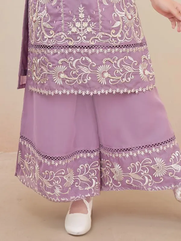 Pakistani purple georgette salwar suit