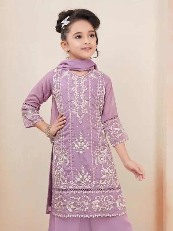 Pakistani purple georgette salwar suit