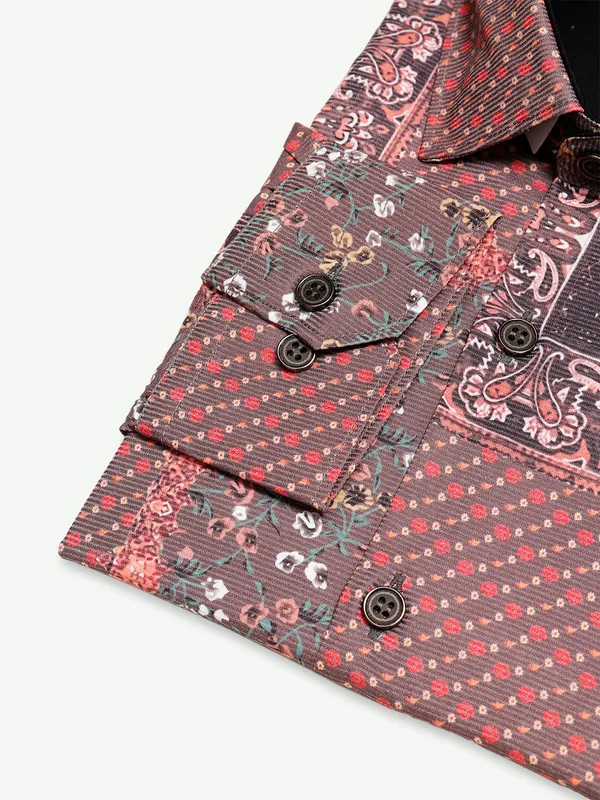 Paribito brown printed shirt