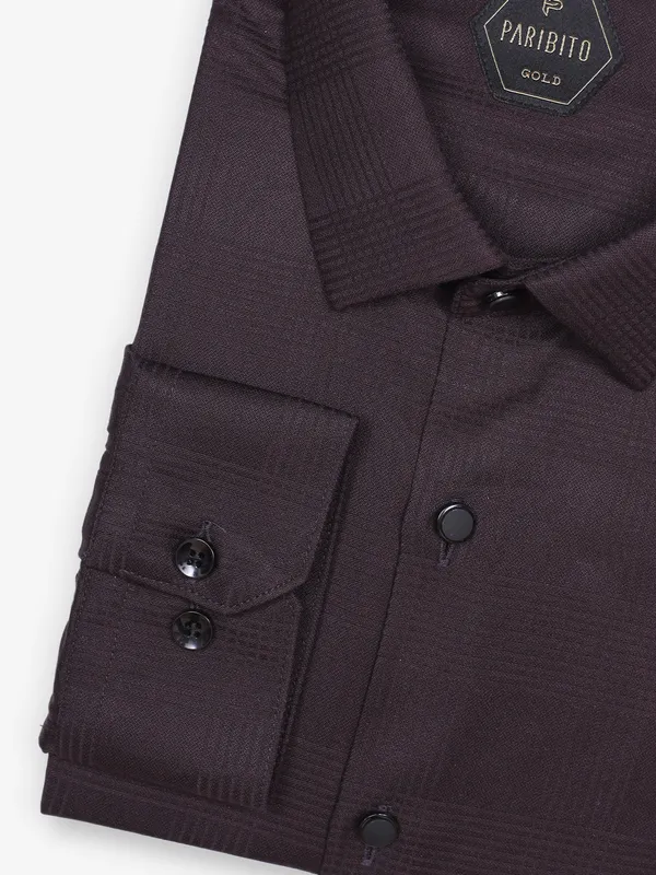 PARIBITO brown texture shirt for men