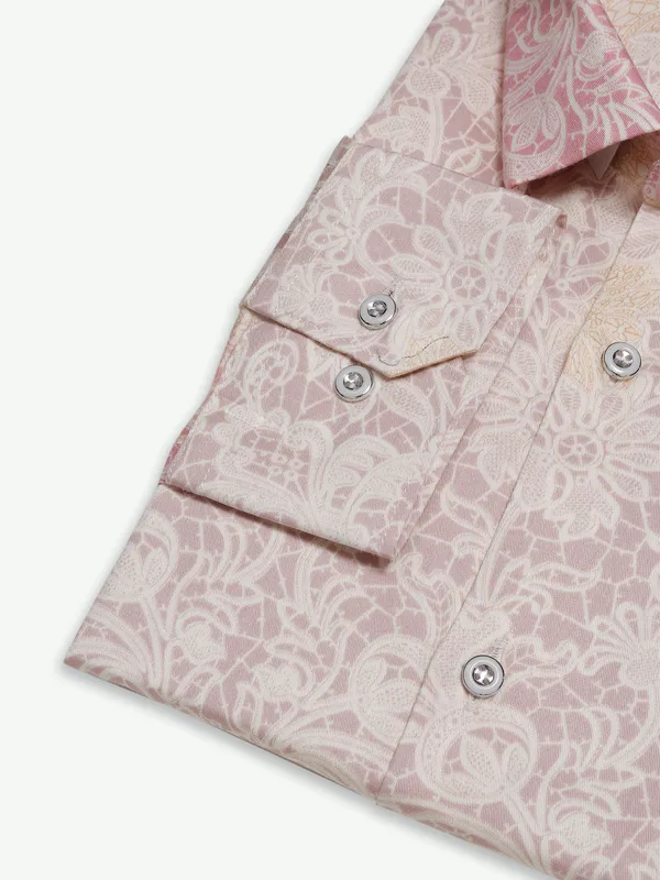Paribito cotton onion pink printed shirt