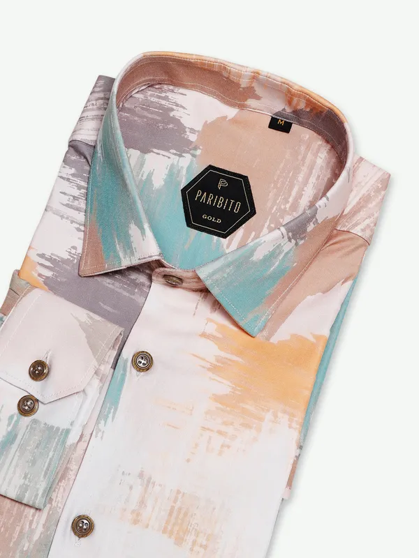 Paribito multi color cotton printed shirt