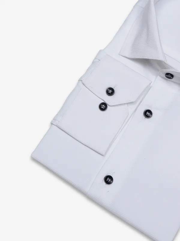 Paribito plain white cotton party shirt