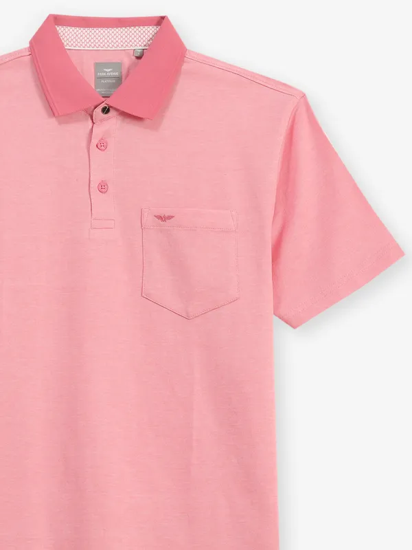 PARK AVENUE plain pink cotton polo t-shirt